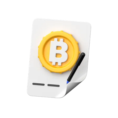 Contrat bitcoin  3D Icon