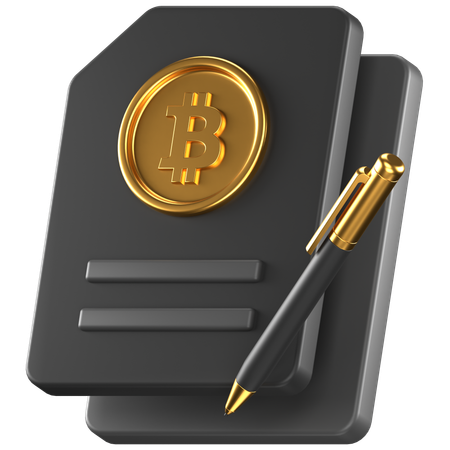 Contrat bitcoin  3D Icon