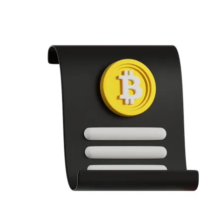 Contrat bitcoin  3D Icon