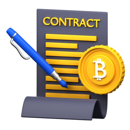 Contrat bitcoin  3D Icon