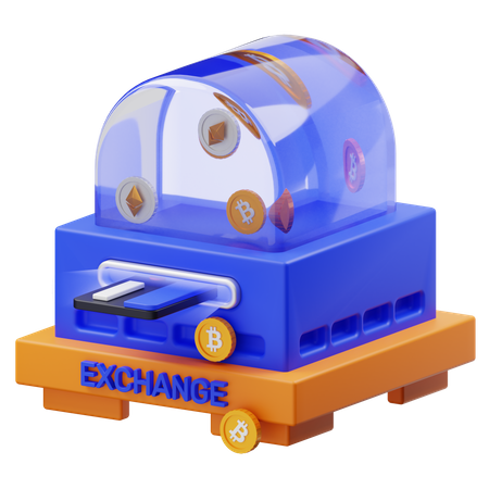 Bitcoin Conversion Machine  3D Icon