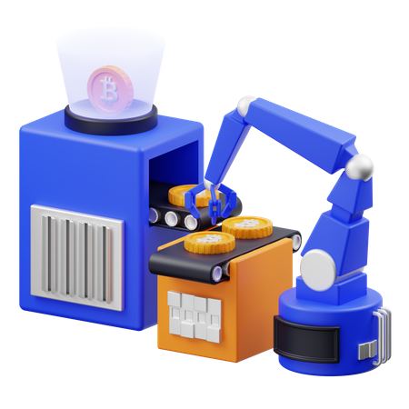 Bitcoin Conveyor  3D Icon