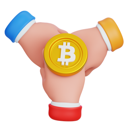 Bitcoin Cooperation  3D Icon