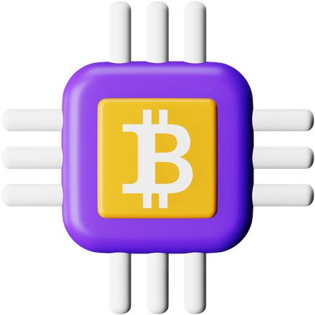 Bitcoin CPU Mining  3D Icon