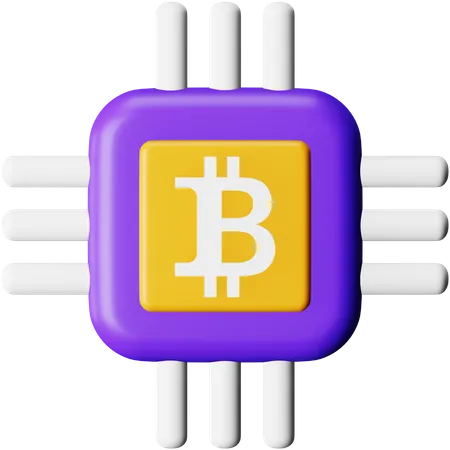 Bitcoin CPU Mining  3D Icon