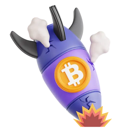 Bitcoin crash  3D Icon