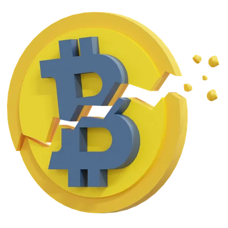 Bitcoin Halving 3 D Crypto Icon Illustration 3D Icon