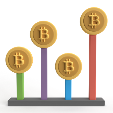 Bitcoin creciendo  3D Icon