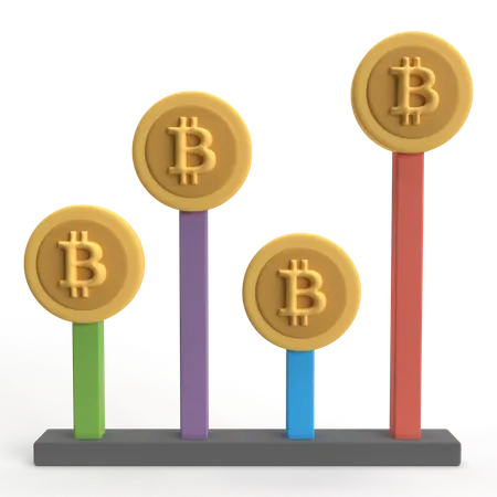 Bitcoin creciendo  3D Icon