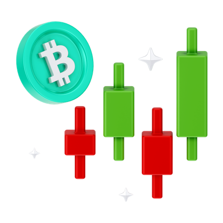 Crescimento do bitcoin  3D Icon