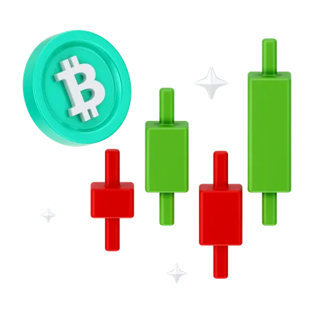 Crescimento do bitcoin  3D Icon