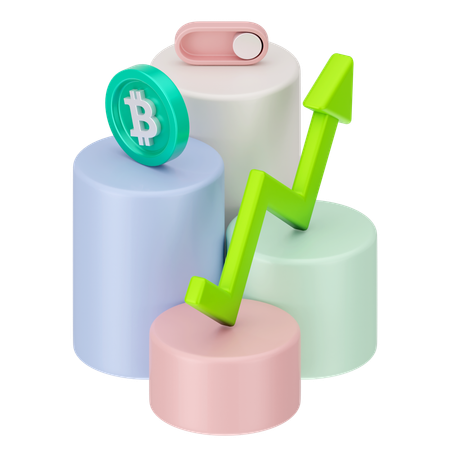 Crescimento do bitcoin  3D Icon