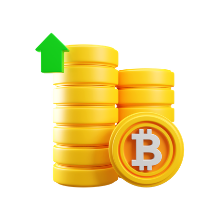 Croissance des bitcoins  3D Icon