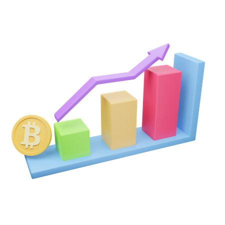 Croissance des bitcoins  3D Icon