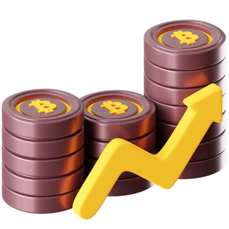 Croissance des bitcoins  3D Icon