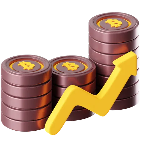 Croissance des bitcoins  3D Icon