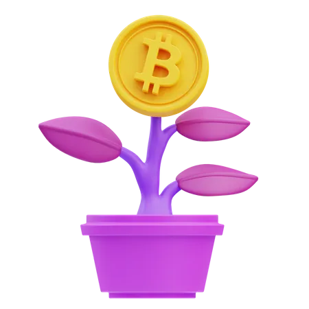 Croissance des bitcoins  3D Icon