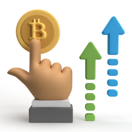 Croissance des bitcoins  3D Icon