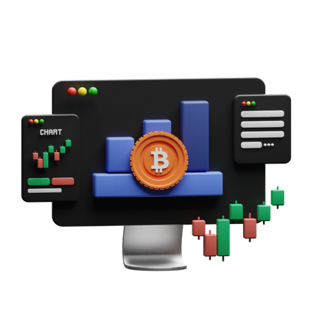 Bitcoin Crypto Website 3D Illustration