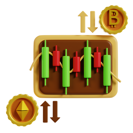 Bitcoin Cryptocurrency Trading Interface  3D Icon