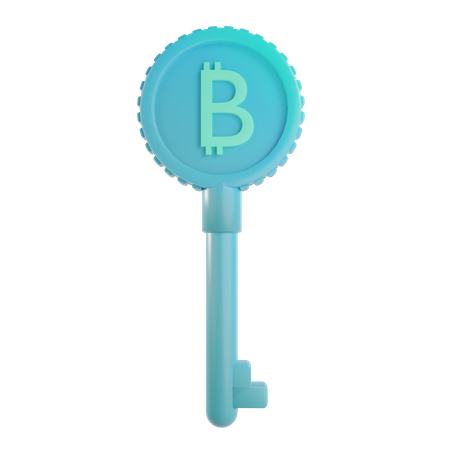 Bitcoin cryptography key  3D Icon