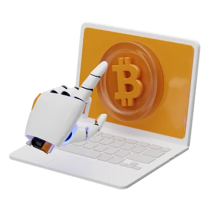 Mecanismo de aprendizagem de dados Bitcoin  3D Icon