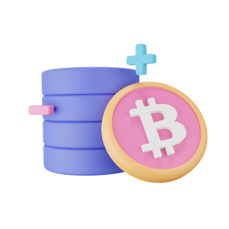 Bitcoin Database 3D Illustration