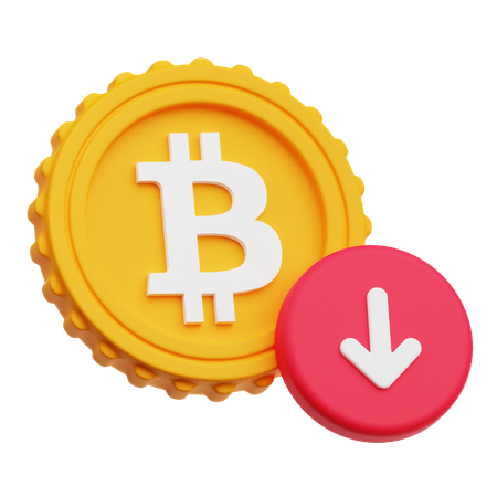 ビットコインの減少  3D Icon