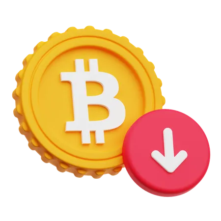 ビットコインの減少  3D Icon