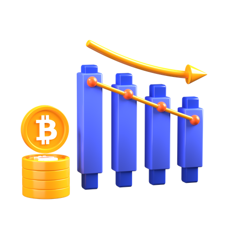Bitcoin Decrease  3D Icon
