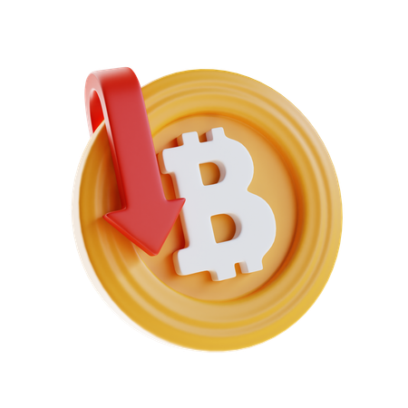 Bitcoin diminuindo  3D Icon