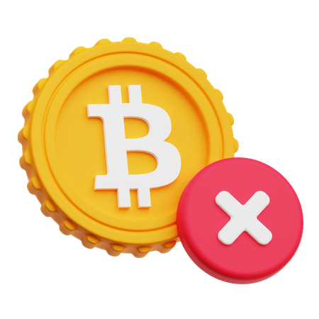 Bitcoin Delete  3D Icon