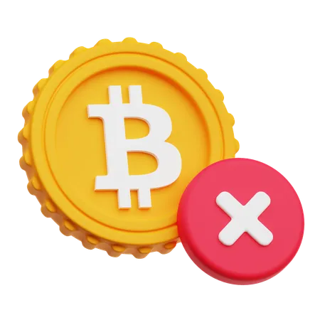 Bitcoin Delete  3D Icon