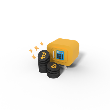 Bitcoin Digital Locker 3D Icon