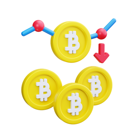 Diminuição de bitcoins  3D Icon