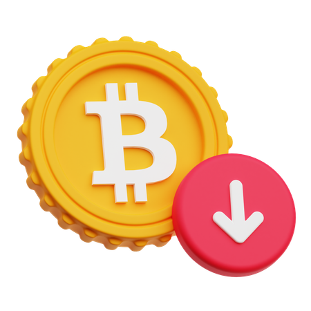 Diminuição de bitcoins  3D Icon