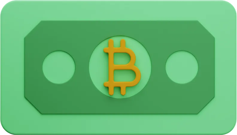 Dinero bitcoin  3D Illustration