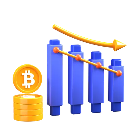 Disminución de bitcoin  3D Icon