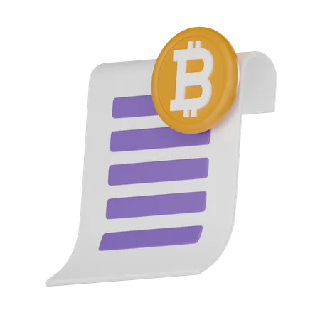 Bitcoin Document Symbolizes Intersection Of Cryptocurrency Finance And Digital Investment Use In Presentations Marketing Materials Or Website Related To Cryptocurrency 3 D Render Illustration 3D Icon