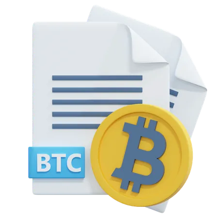 Bitcoin Document 3 D Crypto Icon Illustration 3D Icon