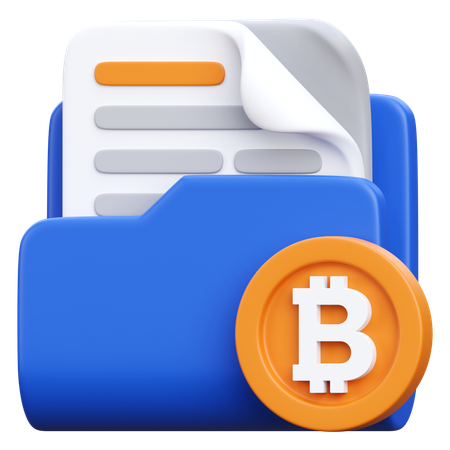 Document Bitcoin  3D Icon