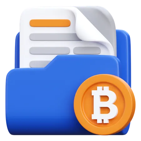 Document Bitcoin  3D Icon