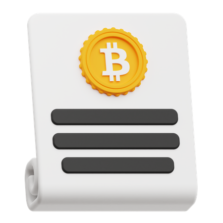 Document Bitcoin  3D Icon