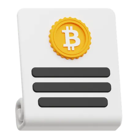 Document Bitcoin  3D Icon