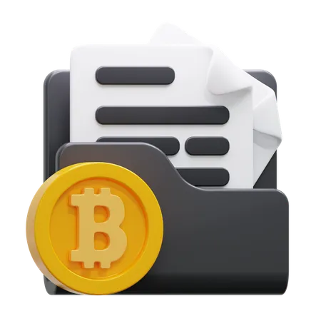 Bitcoin document  3D Icon