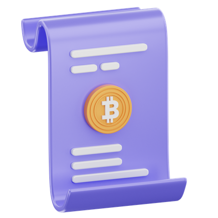 Bitcoin Document  3D Icon