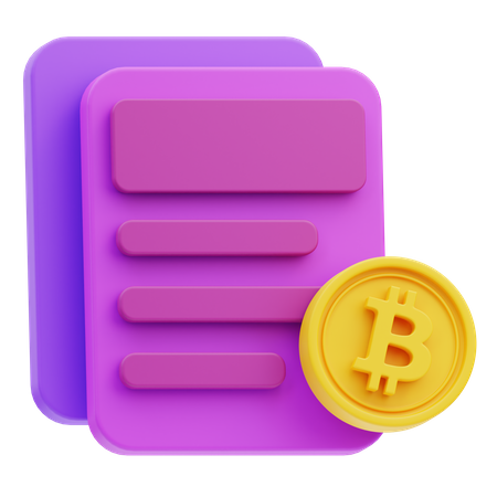 Bitcoin Document  3D Icon