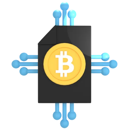 Bitcoin Document  3D Icon