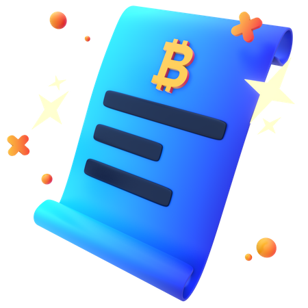 Bitcoin Document  3D Icon