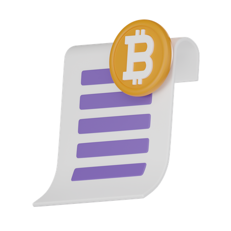 Bitcoin Document  3D Icon